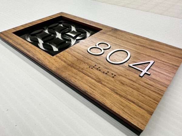 ADA Room ID with wood accent