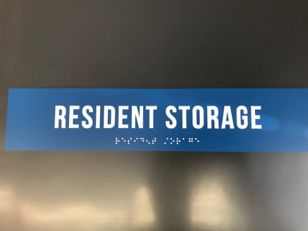 ADA Signage for Resident Storage